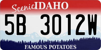 ID license plate 5B3012W