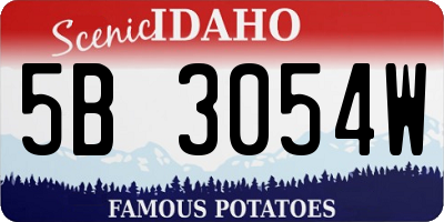 ID license plate 5B3054W