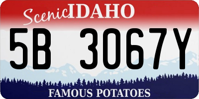 ID license plate 5B3067Y