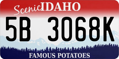 ID license plate 5B3068K