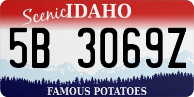 ID license plate 5B3069Z