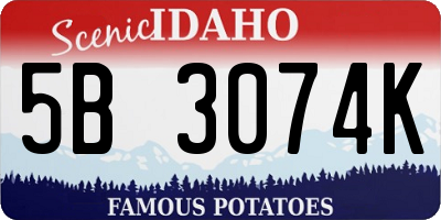 ID license plate 5B3074K