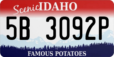 ID license plate 5B3092P