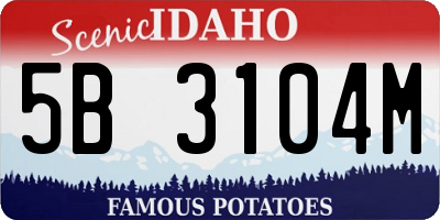 ID license plate 5B3104M