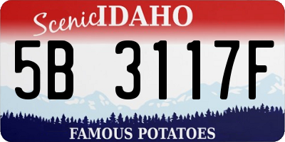 ID license plate 5B3117F