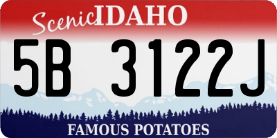 ID license plate 5B3122J