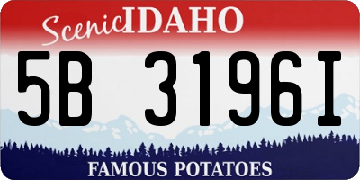 ID license plate 5B3196I