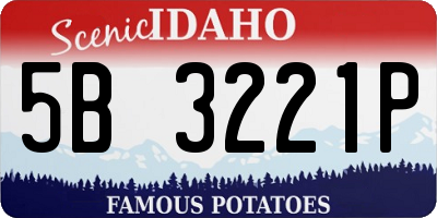 ID license plate 5B3221P