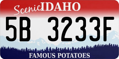 ID license plate 5B3233F