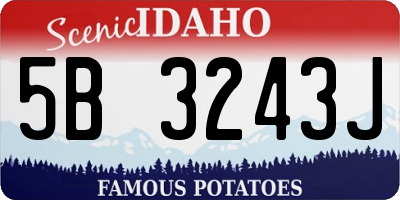 ID license plate 5B3243J