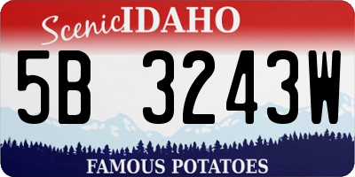 ID license plate 5B3243W