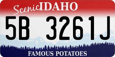ID license plate 5B3261J