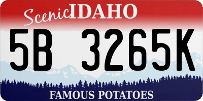 ID license plate 5B3265K