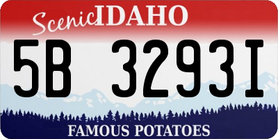 ID license plate 5B3293I