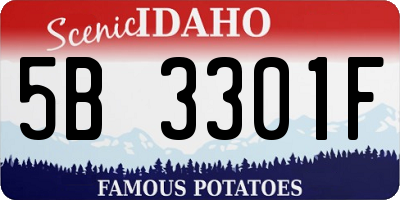 ID license plate 5B3301F