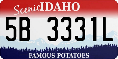 ID license plate 5B3331L