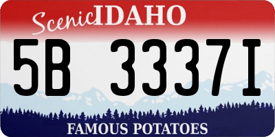 ID license plate 5B3337I