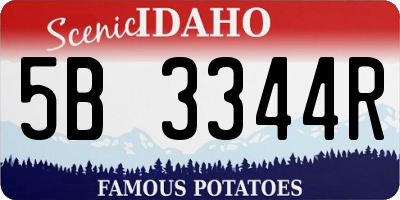 ID license plate 5B3344R