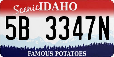 ID license plate 5B3347N