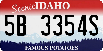 ID license plate 5B3354S