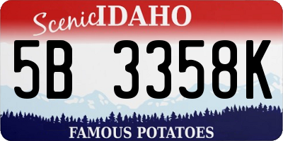 ID license plate 5B3358K