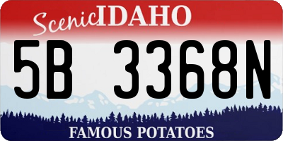 ID license plate 5B3368N