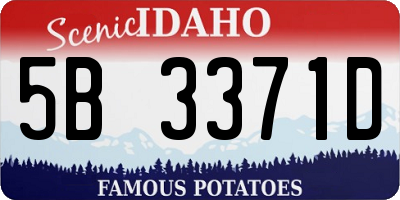 ID license plate 5B3371D