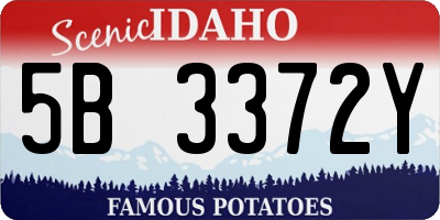ID license plate 5B3372Y