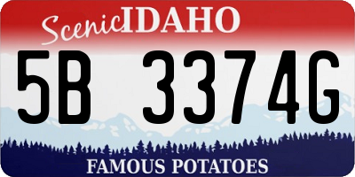 ID license plate 5B3374G