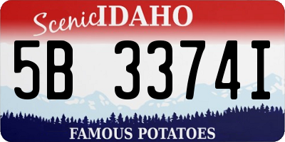 ID license plate 5B3374I