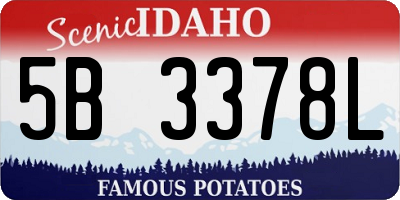 ID license plate 5B3378L