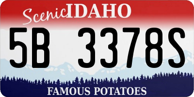 ID license plate 5B3378S