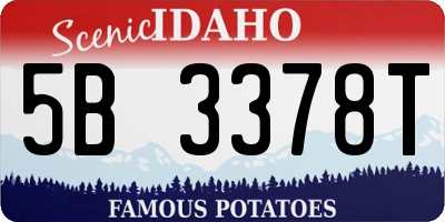 ID license plate 5B3378T
