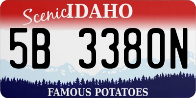 ID license plate 5B3380N