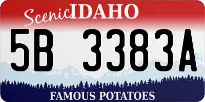 ID license plate 5B3383A