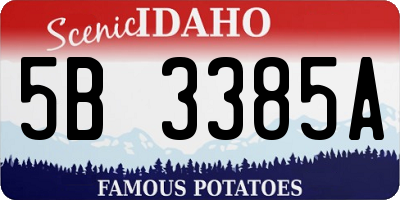 ID license plate 5B3385A