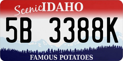 ID license plate 5B3388K