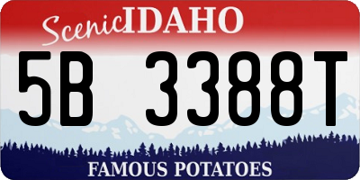 ID license plate 5B3388T
