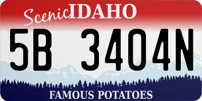 ID license plate 5B3404N