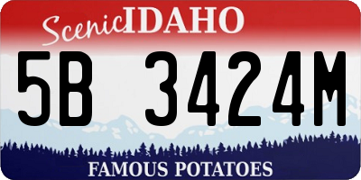 ID license plate 5B3424M