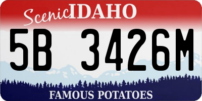 ID license plate 5B3426M