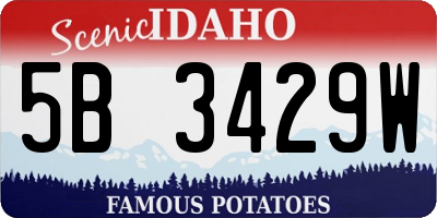 ID license plate 5B3429W