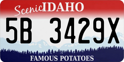 ID license plate 5B3429X