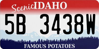 ID license plate 5B3438W