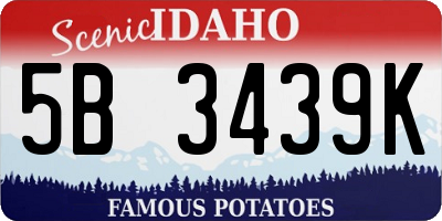 ID license plate 5B3439K