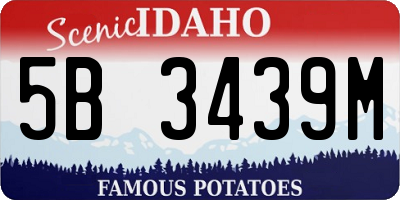 ID license plate 5B3439M