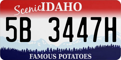ID license plate 5B3447H