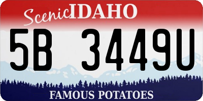 ID license plate 5B3449U