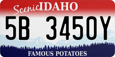 ID license plate 5B3450Y