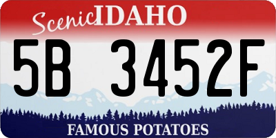 ID license plate 5B3452F